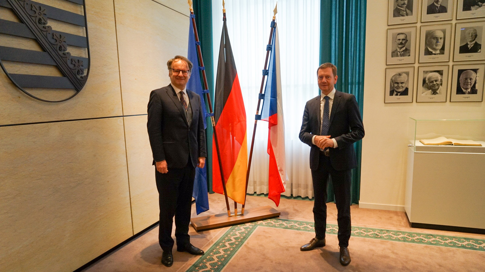 Ministerpräsident Kretschmer begrüßte den Botschafter der Tschechischen Republik, Tomáš Kafka, bei dessen Antrittsbesuch in der Sächsischen Staatskanzlei