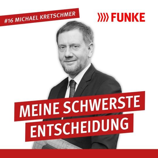 Ein Mann blickt in die Kamera, Darunter steht die Überschrift: Meine schwerste Entscheidung.