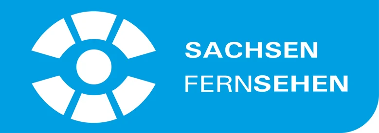 Ein Schriftlogo mit der Aufschrift Sachsen Fernsehen